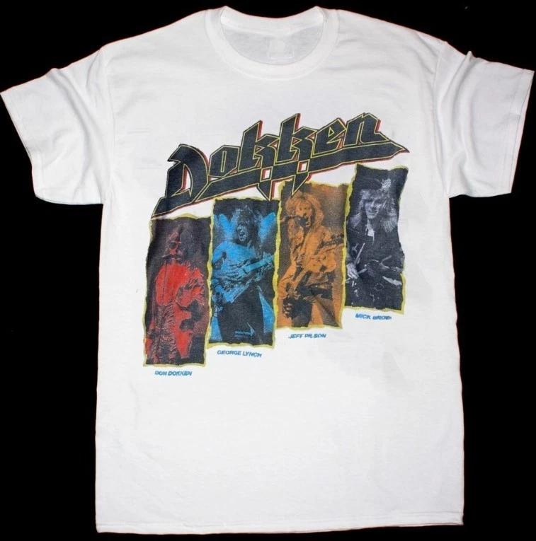 Редкая футболка Dokken Band с коротким рукавом, подарок для фаната, белая хлопковая, все размеры, унисекс