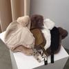 Women Warm Plush Solid Color Aviator Trapper Hat Ear Protection Bomber Hat Flap Hats Winter