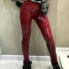 Шикарные женские брюки из искусственной кожи однотонные с высокой талией брюки леггинсы облегающего кроя