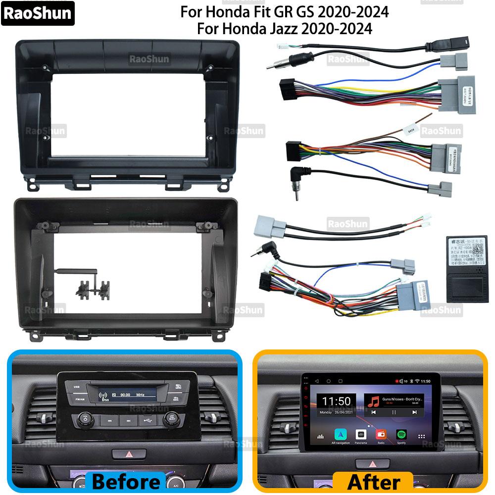 Car Android Radio Stereo Player Frame Fascia For Honda Fit GR GS Jazz 2020-2024 Navigation Harness Wire Adapter Canbus Decoder Radio Accessories 4