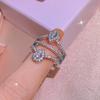 Кольцо с тремя слоями обернутого бриллианта в европейском и американском стиле для женщин, модная индивидуальность и холодный стиль, модное женское сердце, циркон