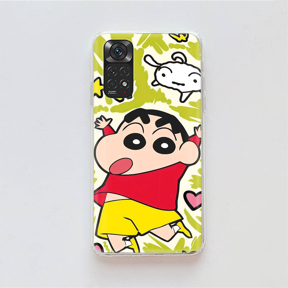 Чехол DT43 Crayon Shin Chan для Samsung A04 A14 A23 A34 A54 M23 M33 M52 M53 Realme 10 9 C30S C35 C55 VIVO Y02S Y21 Y33S Y51 X80 Pro Прозрачная крышка