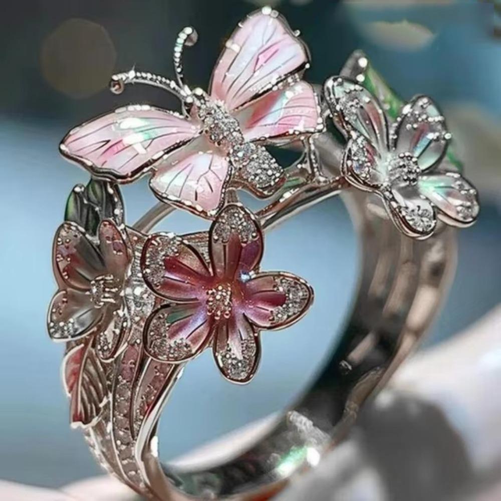 High Quality Jewelry Accessories Butterfly Ring Crafts Non-fading Finger Decorations Gift Open Ring