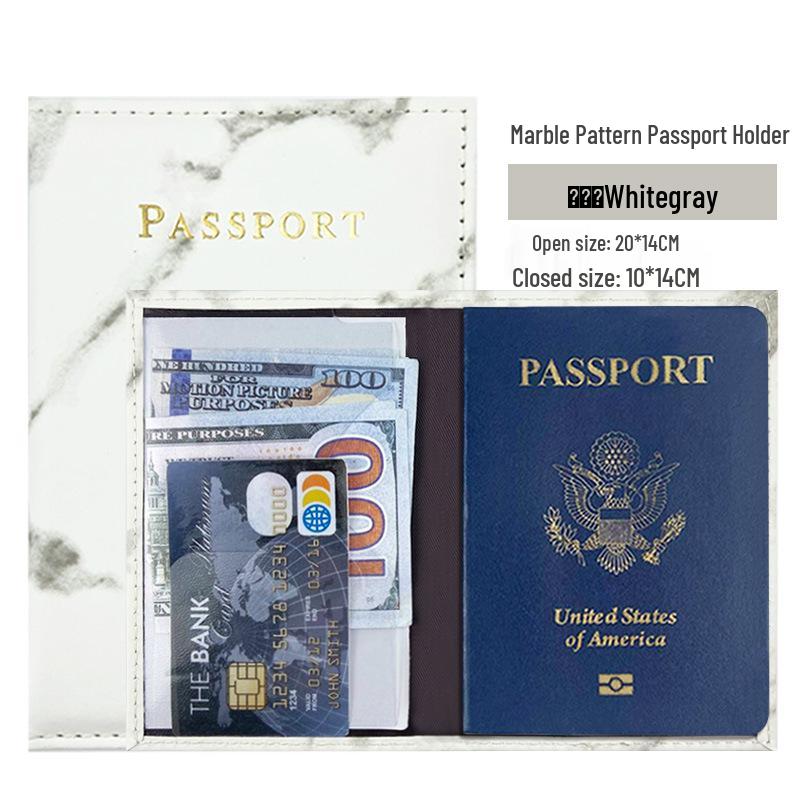Мраморный Кожаный ПУ Кошелек-холдер для паспорта с одинарной строчкой кармана