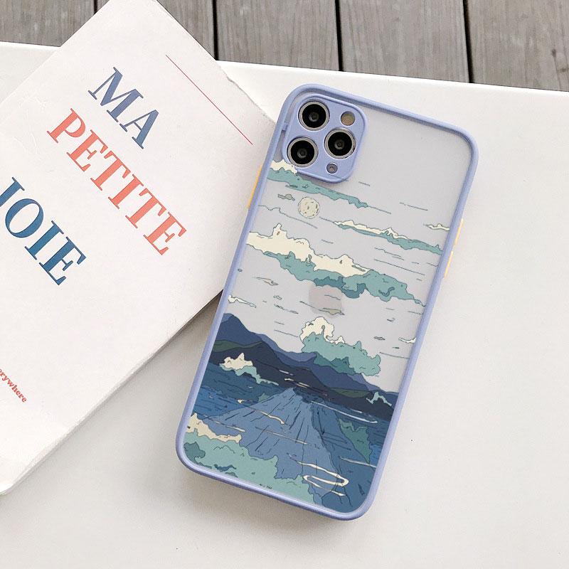 Японская Аниме Сцена Пейзаж Чехол для Телефона для iPhone X XR XS 12 13 14 11 15 Pro Max Mini 8 7 Plus Мультяшные Пейзажи Чехлы Fundas