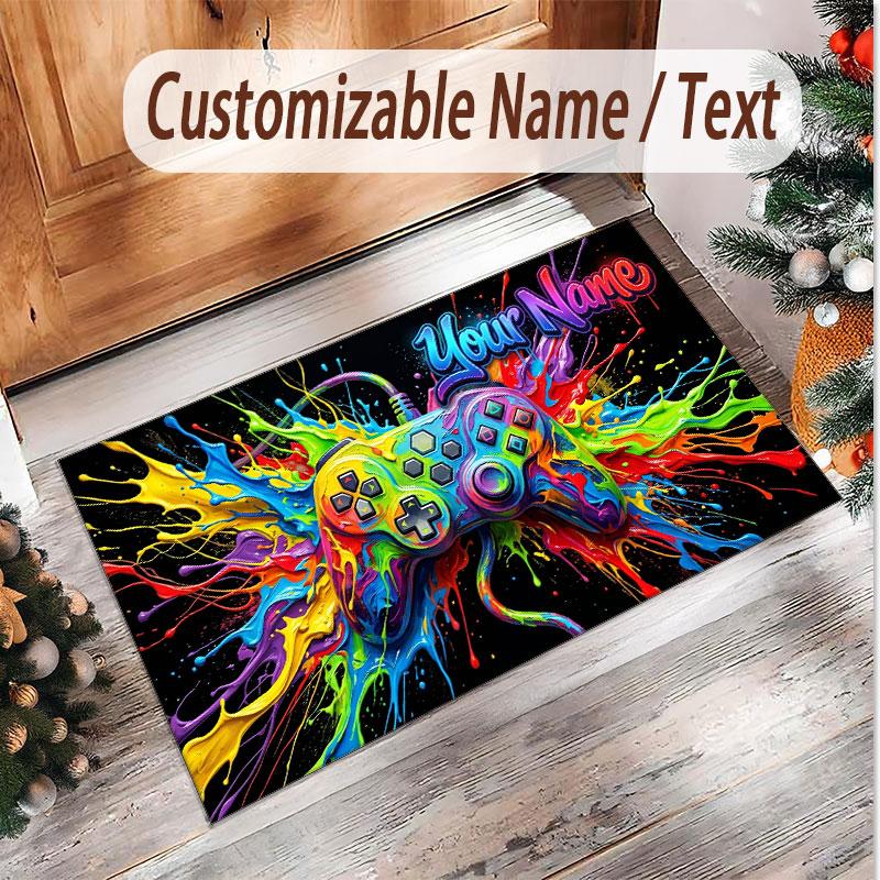 Fantasy Adventure Theme Soft Crystal Velvet Rug Custom Name & Text Print Non Slip Floor Rug for Bedroom Living Room