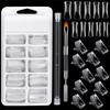 Manicure Nail Extension Kit: 10 Crystal Clips, Gel Nail Art Brush, 100 Scale Nail Tips