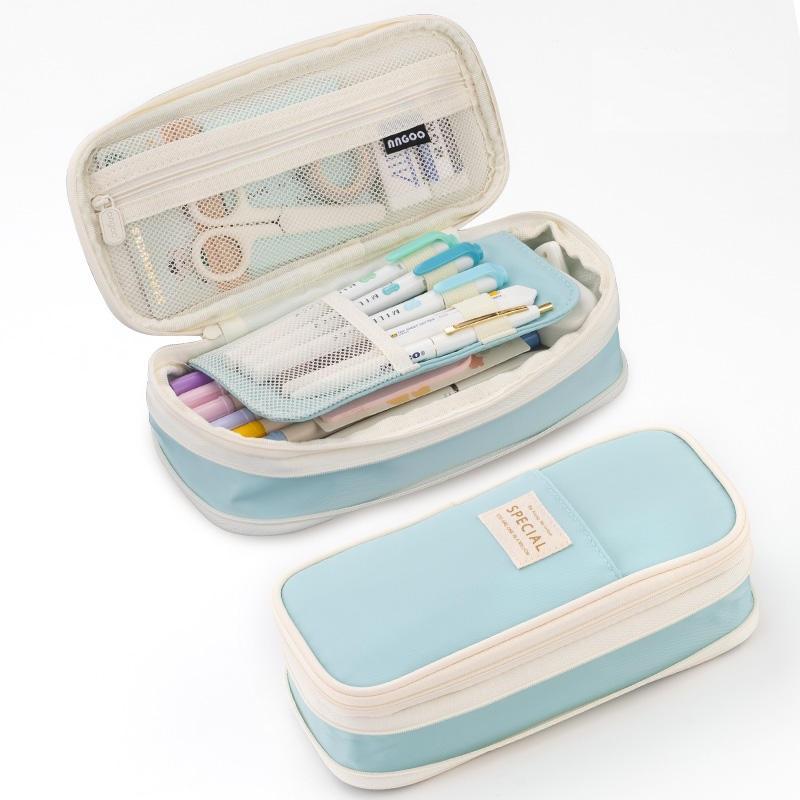 Расширяемый пенал Angoo, сумка для ручек, хит цвета, водонепроницаемый материал, сумка для хранения, карман для канцелярских принадлежностей, школы