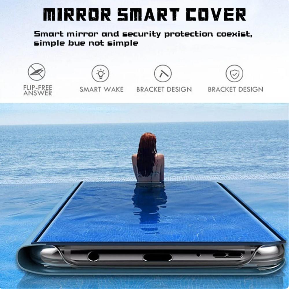 Для Samsung Galaxy S25 Ultra 5G Чехол-книжка Smart View Смарт-зеркало Кожаная подставка Чехол для телефона Для Samsung S24 FE S23+ S22Ultra A10 A73 M60S Задняя крышка