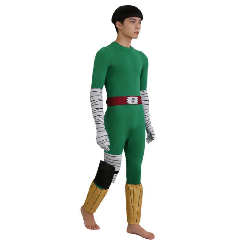 Naruto Rock Lee Cosplay Suit With Polyester Fabric For Halloween And Cosplay Events