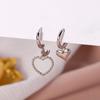 Асимметричные серьги-кольца в форме сердца из стерлингового серебра 925 пробы, женские, легкие, роскошные, для вечеринок