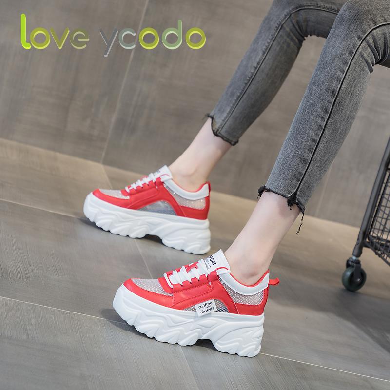 love ycodo Brand Women's Spring and Autumn Summer Thick Sole Fashion Breathable Casual Sports Shoes