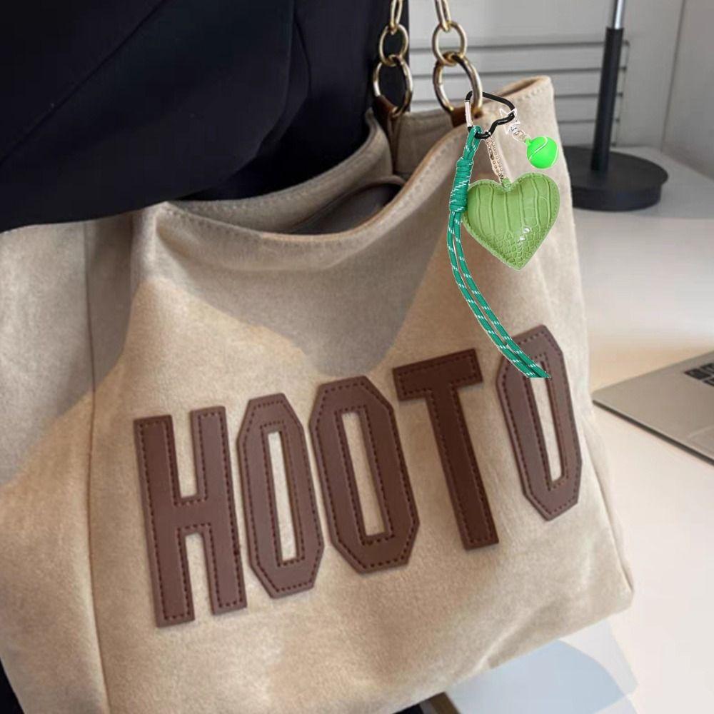 Basketball Leather Heart Keychain PU Love Football Bag Charm Children Girl