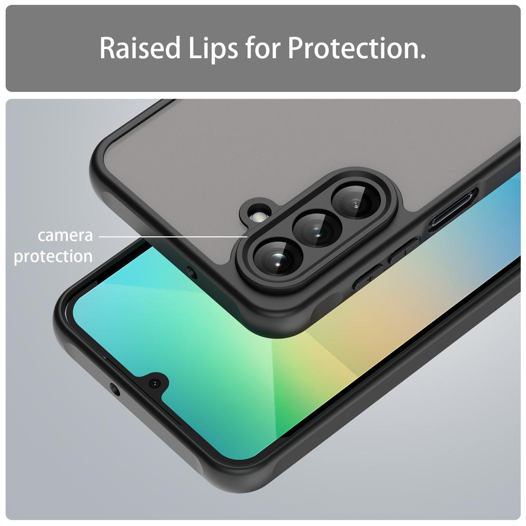 For Samsung Galaxy A26 5G Phone Case Drop Proof Airbags Frosted Translucent PC+TPU Back Cover