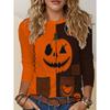 Fashion Women's T-Shirt Halloween Theme Print Tee Casual Autumn Holiday