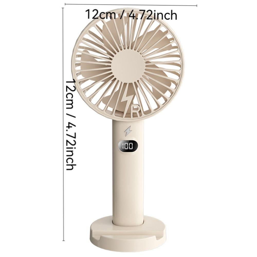 Handheld Mini Fan With Phone Holder LCD Display Desk Fan Portable Charging Fan