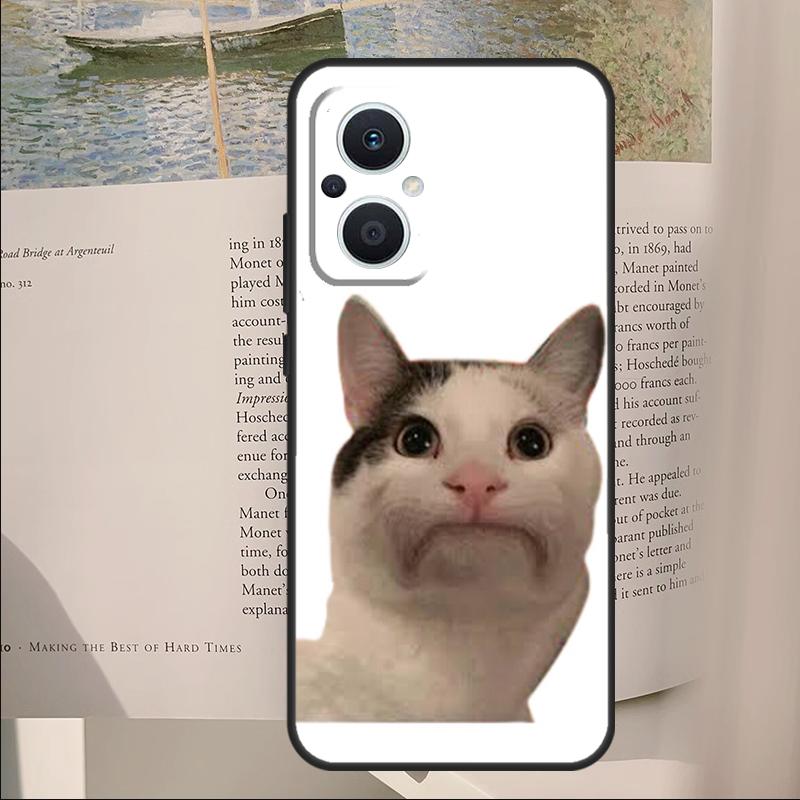 Мемное лицо Белуги Кошки Улыбающееся Чехол для OPPO Reno 7 8 Lite 11F 12F 13F 14F 10 11 12 13 14 Pro Чехол OPPO Find X6 X8 X9 Pro