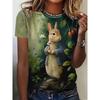 Happy Easter Bunny Egg Print T Shirt For Women Casual Crew Neck Short Sleeve Women's T-Shirt New In Ladies Easter Tees Clothes