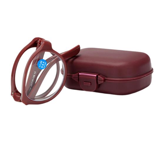 Foldable Reading Glasses with Storage Box Anti-blue Light Presbyopia Glasses for The Elderly Reading Glasses Eye Protection Clear Bluelight Spectacles