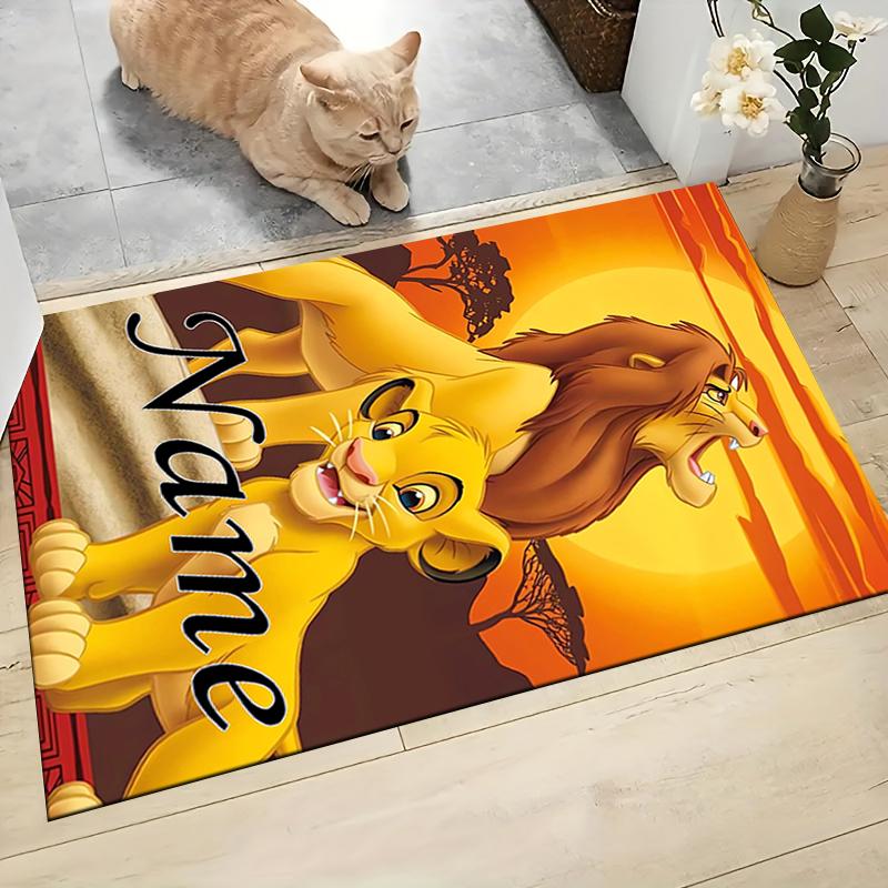 Custom Name Lion Majesty Carpet Rug Customizable Soft Washable Anti-Slip Home Living Room Sofa Mats Personalized Rug. 0909304