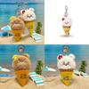 Ice Cream Bear Plush Keychain With Flower Decoration For Teens And Collectors