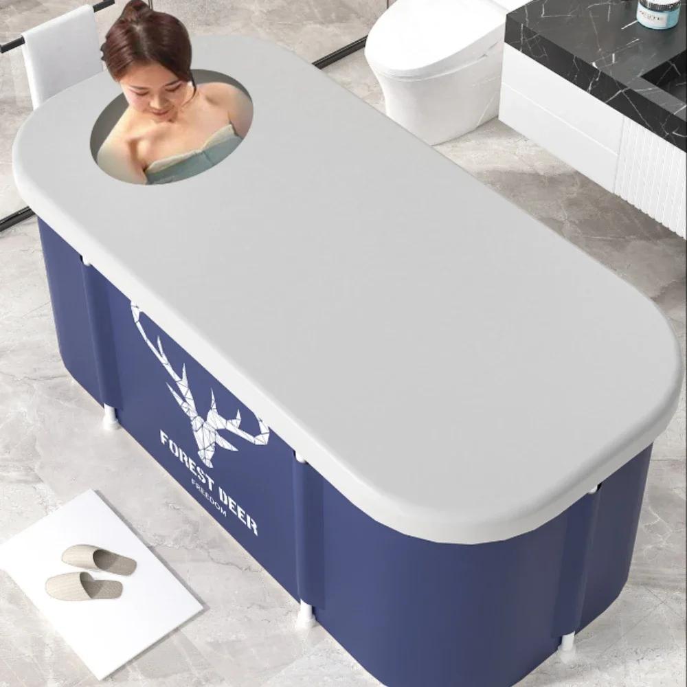 Складная ванна Бытовая ванна большой вместимости Свободная установка Экономия места Ванная комната Изоляция Толстая и подогреваемая ванна