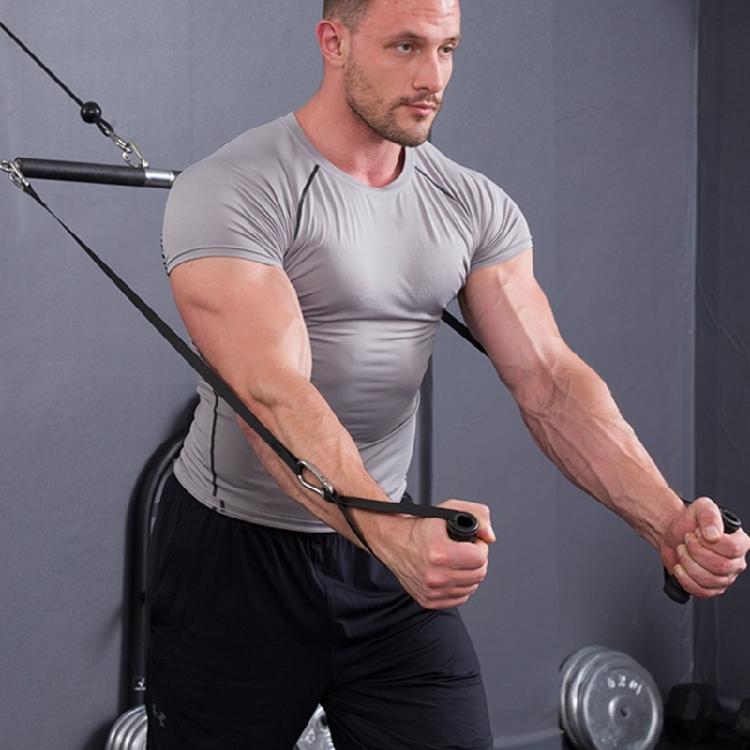 Fitness LAT Pull Down Bar Cable Attachments Straight Bar Exercise Cable Grip Strap for Weightlifting Workout