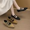 Retro Design Pointed Head Shallow Mouth Inner Height Increase Single Shoes Women's 2025 Autumn New French Evening Wind Mary Jane Shoes