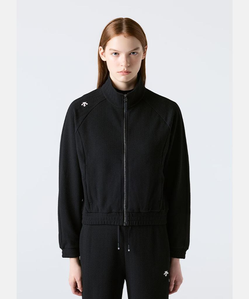 Женская жакардовая тренировочная куртка на молнии Descente Черный Sr122Pft21