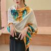 Women Colorful Geometric Elegant Chiffon  Scarf Summer Beach Silk Feeling Travel Sun Protection Thin EMA