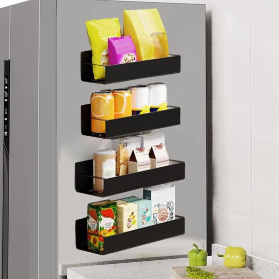 Magnetic Spice Storage Rack Refrigerator Organizer Sturdy Construction Rustproof Simple Installation Fridge Organizer Storage Holder