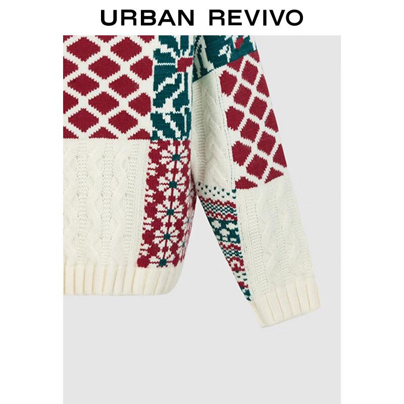 UR Women's Relaxed Fit Color-Block Jacquard Knit Sweater