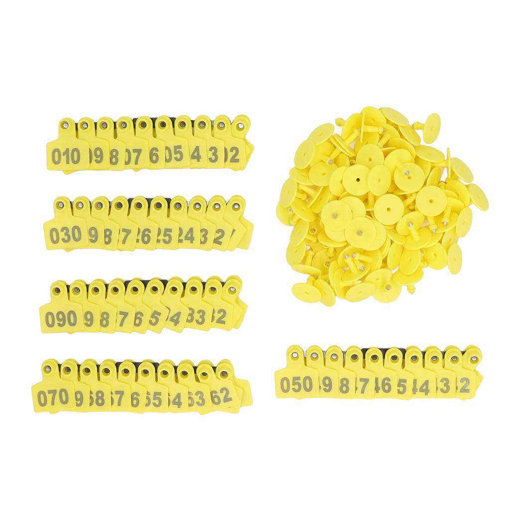 100PCS Livestock Ear Tag Thickened Plastic Convenient Identification Cattle Numbered Ear Label for