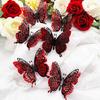 6Pcs/Set 3D Butterfly Wall Sticker Removable Adhesive Double Layers Butterfly