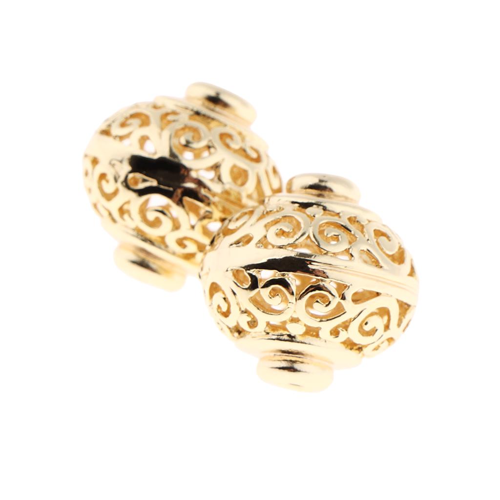 2x полые филигранные распорные бусины с покрытием, свободные бусины для ювелирных изделий 17X10MM