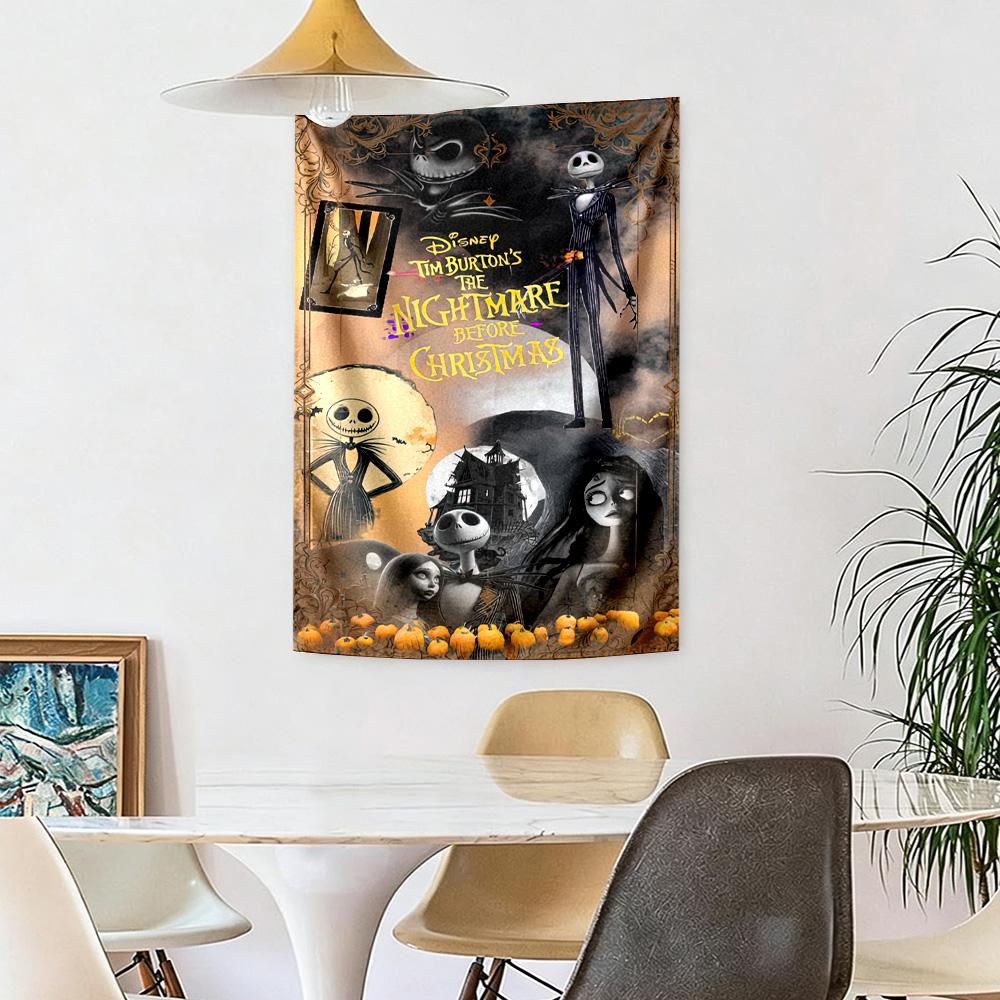 Christmas Nightmare Wall Decor Tapestry Art For Pet Memorial Birthdaywedding Party Backdrop Family Gift