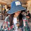 Big Brimmed Denim Bucket Hat Sunscreen Sunscreen Hat Fashion Jeans Fisherman Hat  Lady