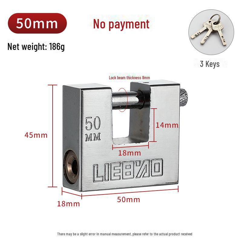 Противоугонная прямоугольная защита навесного замка с функциями защиты от взлома и сдвига для дверей и шкафов