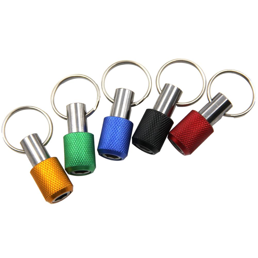 5pc color key chain quick-change extension rod 1/4 hexagon handle screwdriver quick-release sleeve change-over rod tool set
