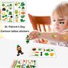 10 Pcs St. Patricks Day Children Body Tattoo Stickers Shamrock Pattern Cartoon Waterproof Green Hat Disposable Temporary Tattoo Clover Costume