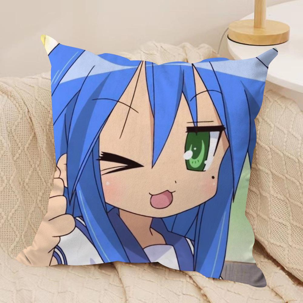 Аниме L-Lucky Star K-konata Наволочка Мягкая Плюшевая Ткань Двусторонняя Печать Наволочка на Подушку для Дивана Для Всех Сезонов Домашний Декор