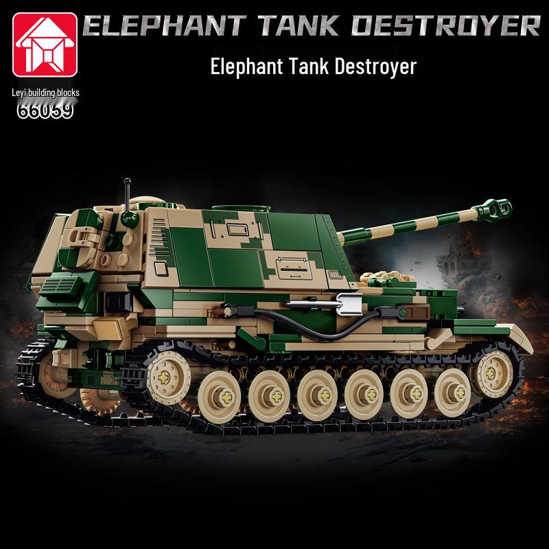 Набор строительных блоков Le Yi Elephant IS2 Тяжелый истребитель танков для детей
