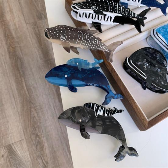 Женская заколка для волос в форме китовой акулы, заколка для волос с уксусной кислотой, противоскользящая большая заколка, заколка на заднюю часть головы, заколка для волос, аксессуары для головы