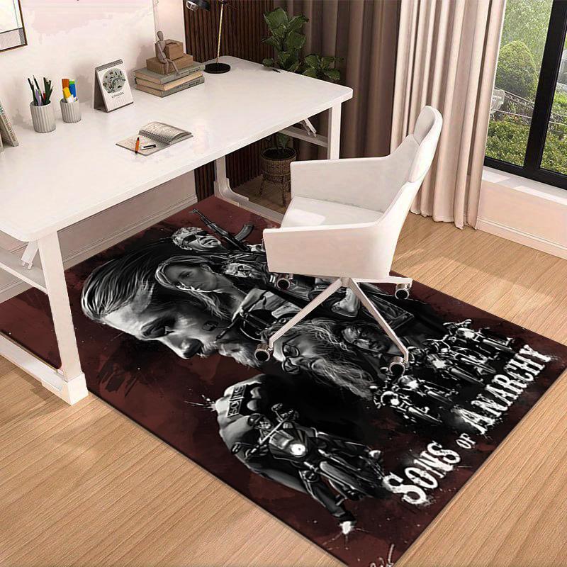 Anarchy Motorcycle Club Carpet, Chair Rug,Rug for Office Bedroom living rooms, Doormat decor Fan Gift Christmas Gift