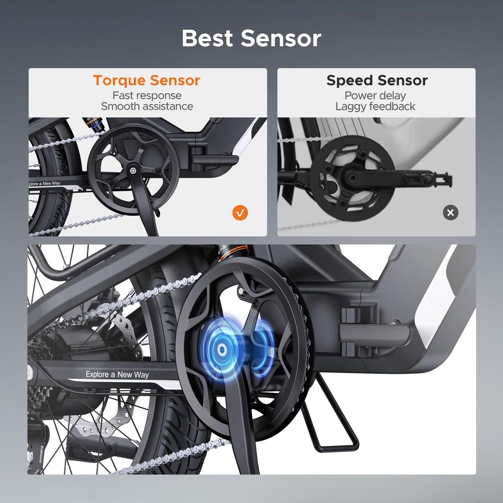 Электрический велосипед ENGWE поставляется с приложением, аккумулятором 48 В 13,5 Ач (запас хода до 135 км), и шины 20*3.0.L20 3.0 BOOST