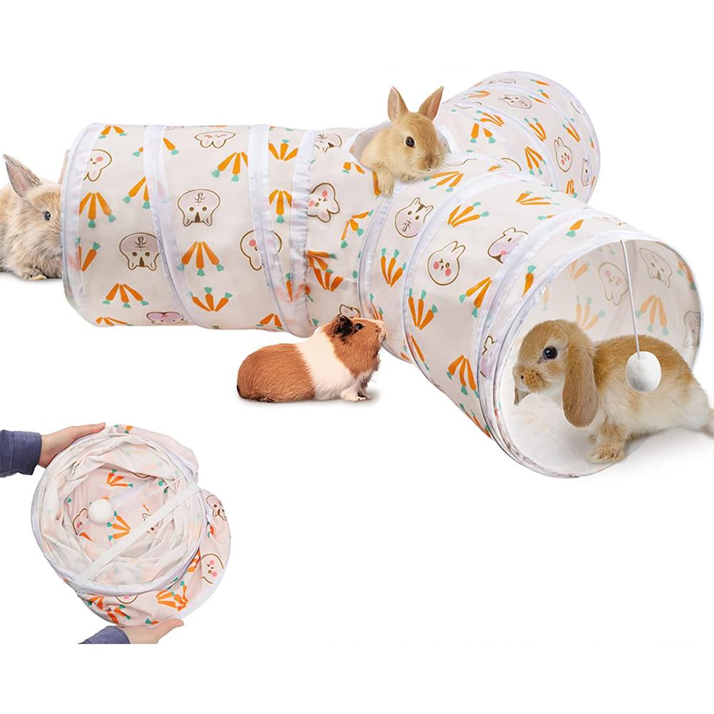 Suede Y-shaped Tunnels  Tubes Foldable Washable Three-channel Pet Supplies Ideal For Rabbits Chinchillas Mice Guinea Pigs Ferrets