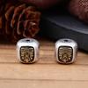 S925 Sterling Silver Tibetan-Style Barrel Beads for DIY Braided Rope and Wenwan Crafts
