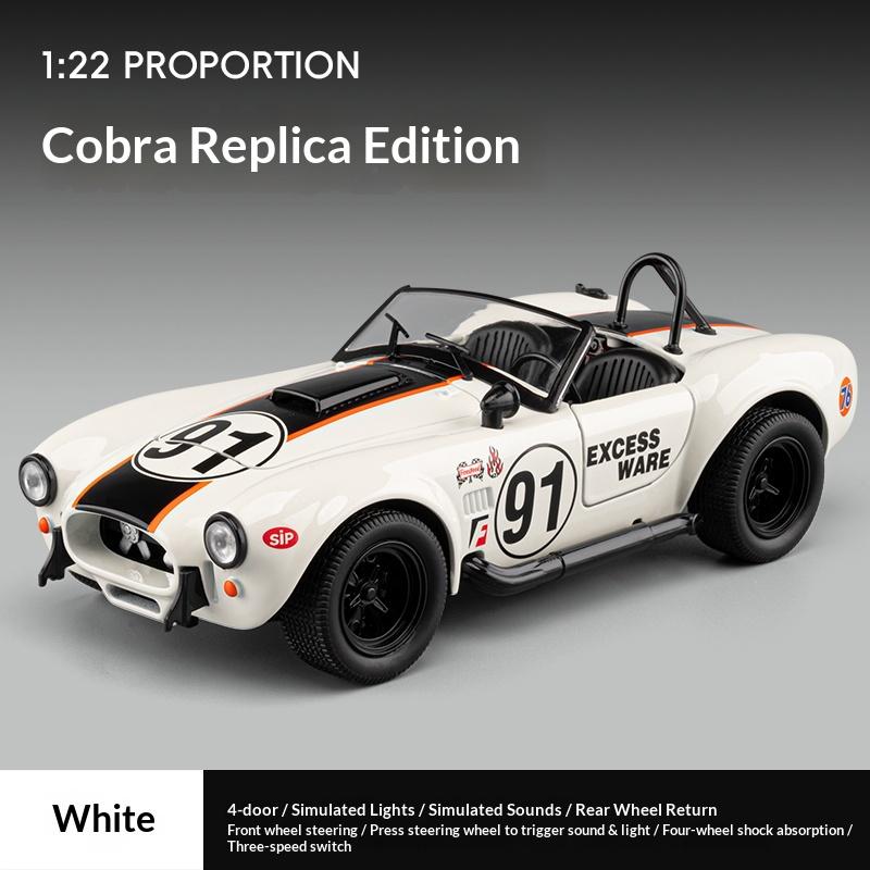 1/22 Ford Shelby Cobra Реплика Литой Модель Автомобиля Кабриолет Ретро Коллекция Классический Автомобиль Игрушечная Машина Подарок Мальчику на Праздник День Рождения