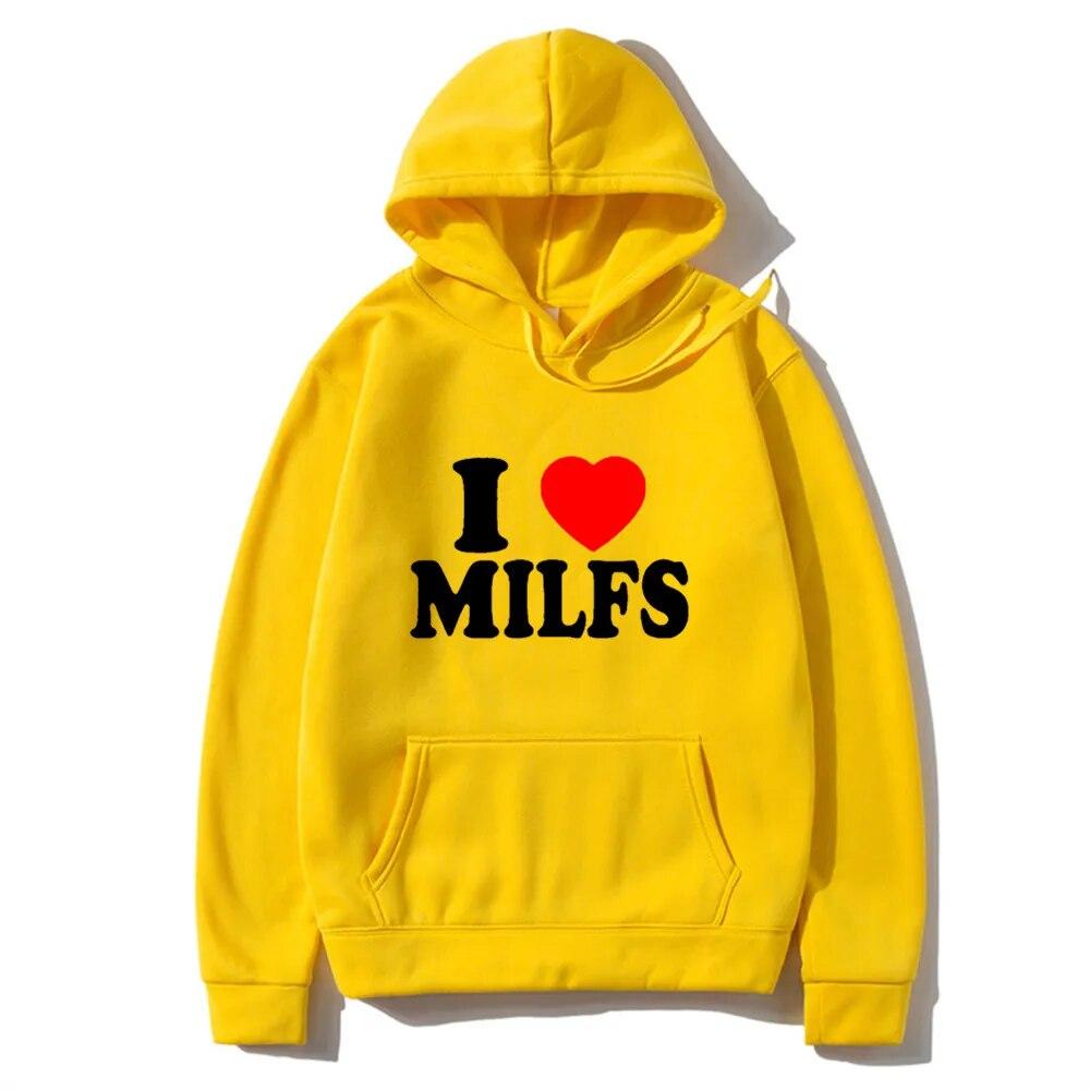 Новые толстовки I Love MILFS с буквенным принтом для мужчин и женщин, модные толстовки с капюшоном в стиле хип-хоп, толстовки с капюшоном, свитера, унисекс, спортивные костюмы, одежда