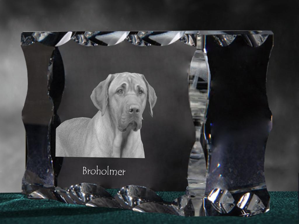 Black and Tan Coonhound - crystal with a picture of a dog, glass statuette with a picture, unique frame with a picture from Art-Dog brand
